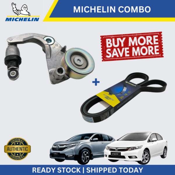 MICHELIN Honda CRV TOA 2.0, Accord T2A 2.0 Fan Belt Tensioner COMBO SET (31170-R0A-015 + 6PK2075)