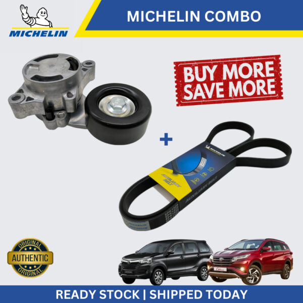 MICHELIN Toyota Avanza F654 1.5 , Rush F850 , Perodua Aruz Fan Belt Tensioner COMBO SET (16620-BZ010 + 6PK1520)