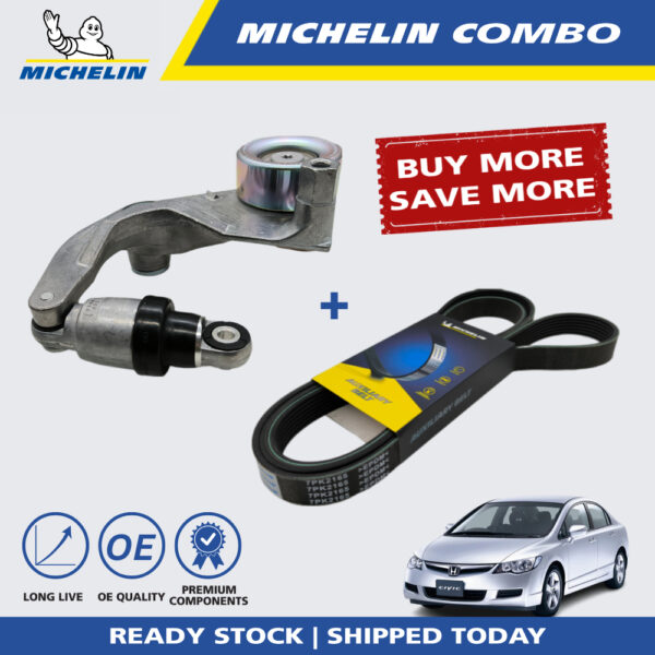MICHELIN Honda Civic FD 1.8 Fan Belt Tensioner COMBO SET (31170-RNA-A020 + 7PK2165)
