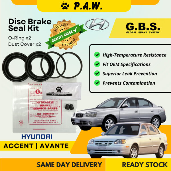 GBS Disc Brake Seal Kit For HYUNDAI ACCENT AVANTE (Front) (Half Set)