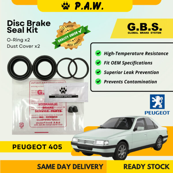 GBS Disc Brake Seal Kit For PEUGEOT PEUGEOT 405 (Rear) (Half Set)