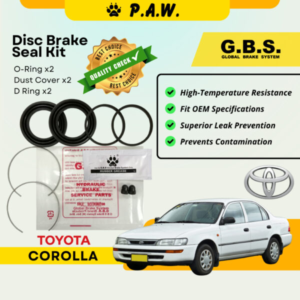 GBS Disc Brake Seal Kit For TOYOTA COROLLA AE101 AE100 (1991~1995) (Front) (Half Set)