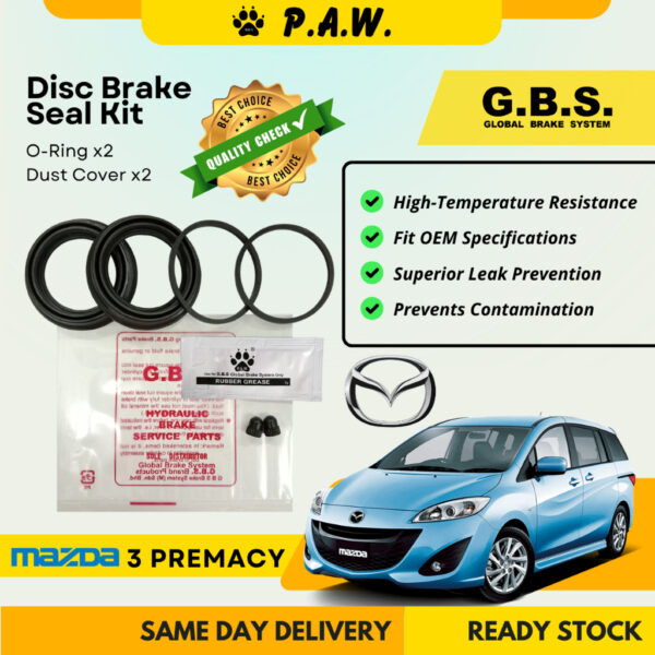 GBS Disc Brake Seal Kit For MAZDA 3 PREMACY (Front) (Half Set)