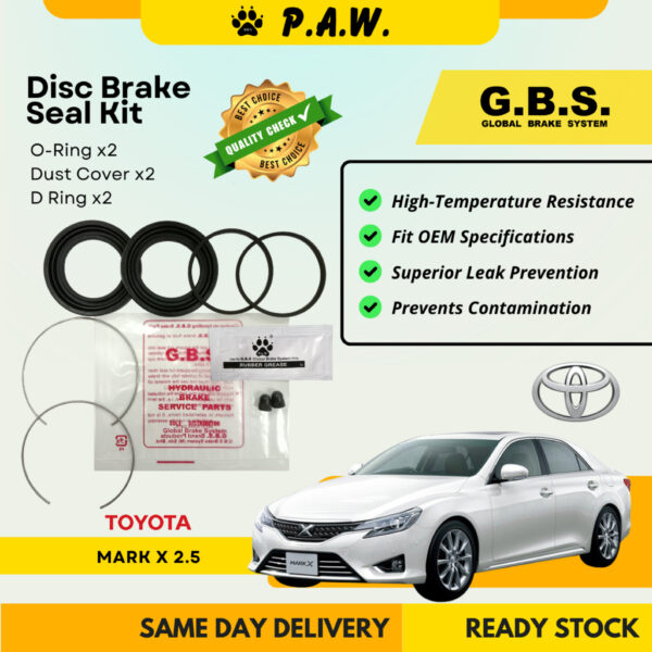 GBS Disc Brake Seal Kit For TOYOTA MARK X 2.5 (Front) (Half Set)