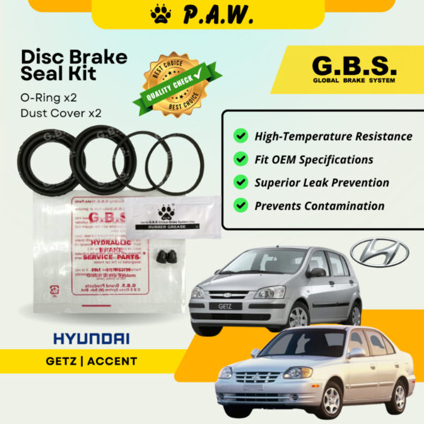 GBS Disc Brake Seal Kit For HYUNDAI ACCENT GETZ (Front) (Half Set)