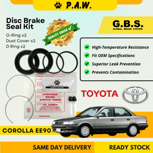 GBS Disc Brake Seal Kit For TOYOTA COROLLA EE90 (Front) (Half Set)