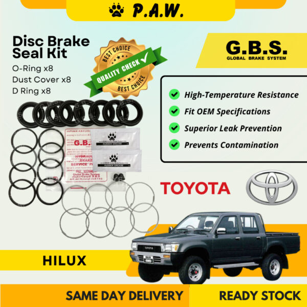 GBS Disc Brake Seal Kit For TOYOTA LN106 3L KUN25 LJ RJ 79 HZJ75 , LS400 1997 ~ 2000(Front) (Half Set)