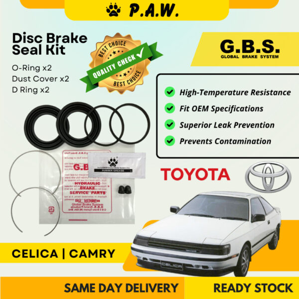 GBS Disc Brake Seal Kit For Toyota Celica ST162 2.0, Camry Prominent VZV20 2.0 (Front) (Half Set)