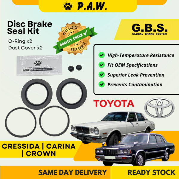 GBS Disc Brake Seal Kit For TOYOTA CRESSIDA RX30,CARINA TA61,CROWN LS110 (Front) (Half Set)
