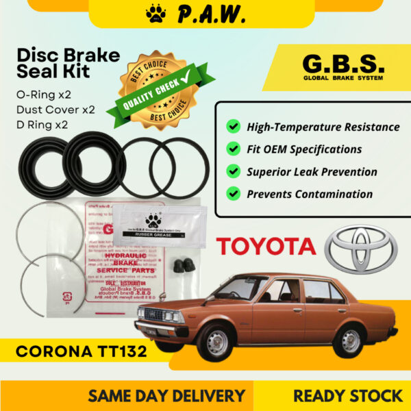 GBS Disc Brake Seal Kit For TOYOTA CORONA TT132 (Front) (Half Set)