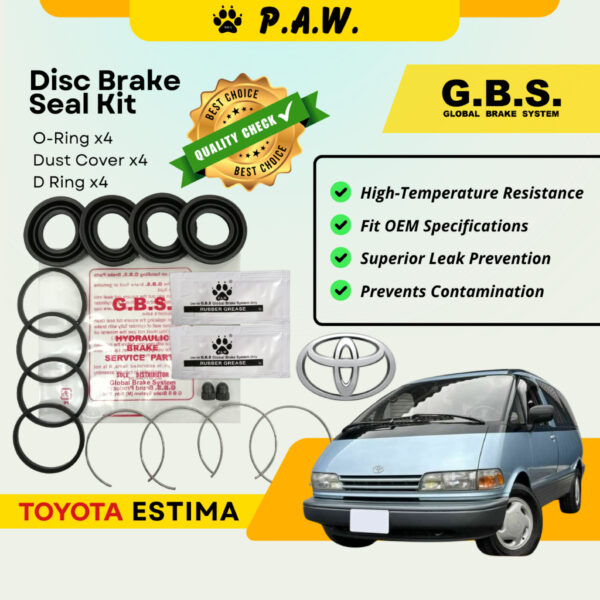 GBS Disc Brake Seal Kit For TOYOTA ESTIMA TCR11,ESTIMA TCR21 (Front) (Half Set)