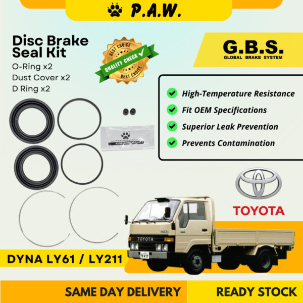 GBS Disc Brake Seal Kit For TOYOTA DYNA LY61, DYNA LY211 (Front) (Half Set)