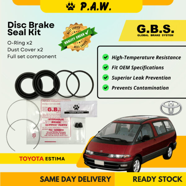 GBS Disc Brake Seal Kit For TOYOTA ESTIMA ACR30,ESTIMA MCR30 V6 (Front) (Half Set)