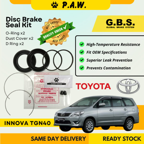 GBS Disc Brake Seal Kit For TOYOTA INNOVA TGN40 (Front) (Half Set)