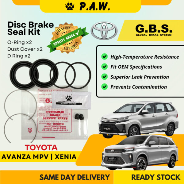GBS Disc Brake Seal Kit For TOYOTA AVANZA MPV XENIA (Front) (Half Set)