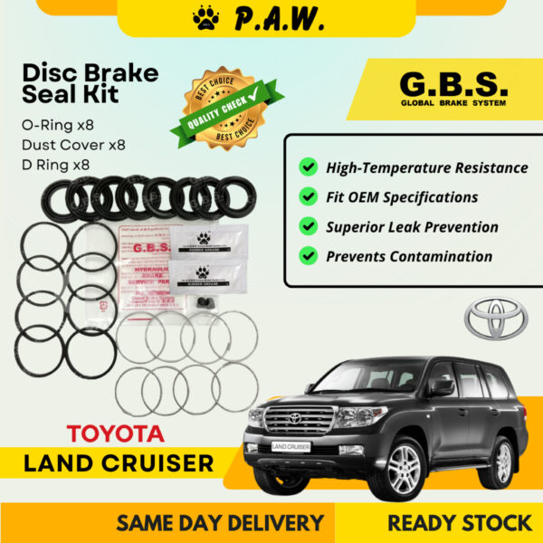 GBS Disc Brake Seal Kit For TOYOTA L/CRUISER UZJ200 URJ VDJ200 (Front) (Half Set)