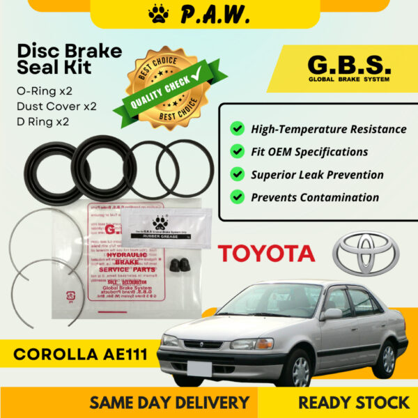 GBS Disc Brake Seal Kit For TOYOTA COROLLA AE111 (Front) (Half Set)