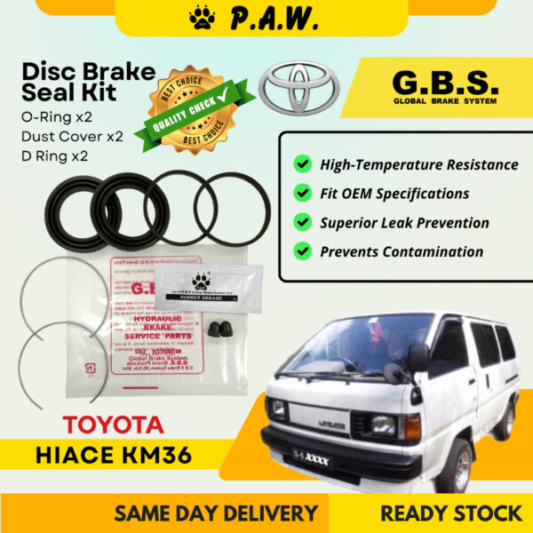 GBS Disc Brake Seal Kit For TOYOTA HIACE KM36 (New) (Front) (Half Set)
