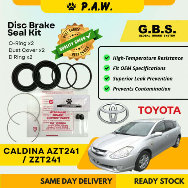 GBS Disc Brake Seal Kit For TOYOTA CALDINA AZT241 2.0/ ZZT241 1.8 (Front) (Half Set)