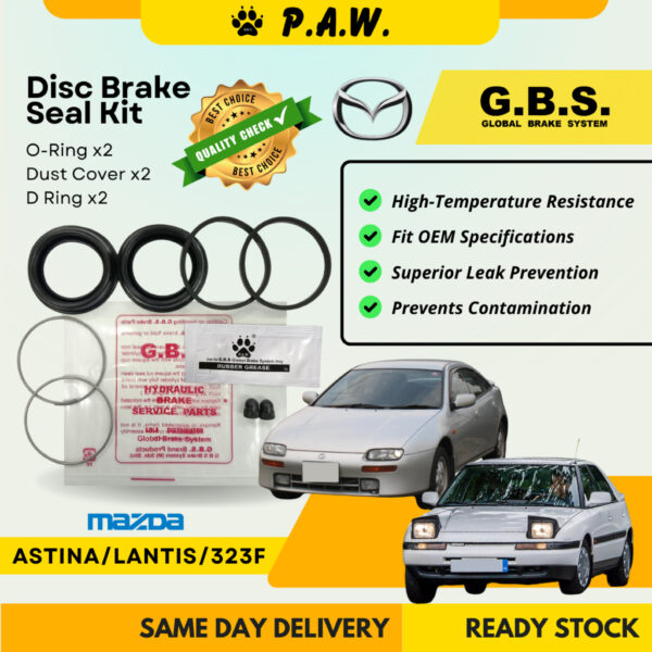 GBS Disc Brake Seal Kit For Mazda Astina / Lantis / 323F Z5 1.5 1996-1998 (Front) (Half Set)