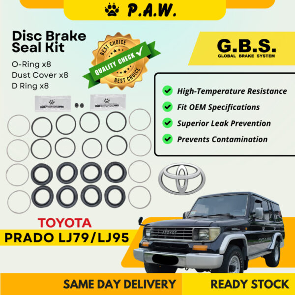 GBS Disc Brake Seal Kit For TOYOTA PRADO LJ95 RZJ95 LJ79 (Front) (Half Set)