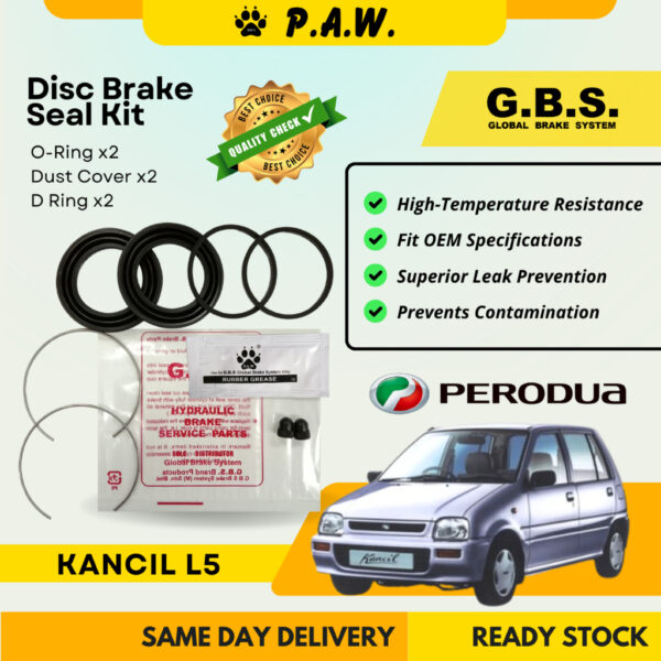 GBS Disc Brake Seal Kit For PERODUA KANCIL L5 (Front) (Half Set)