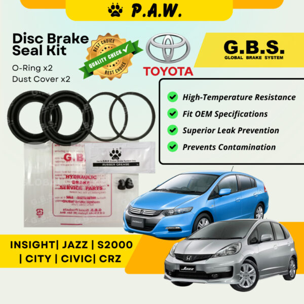 GBS Disc Brake Seal Kit For HONDA CITY TMO,CITY T9A, CITY GM2 (Front) (Half Set)