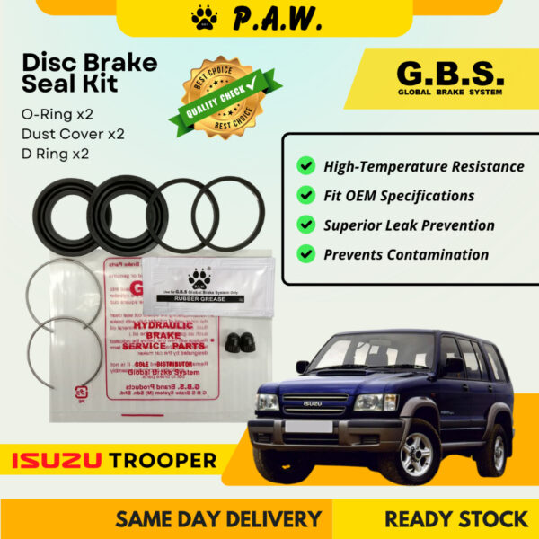 GBS Disc Brake Seal Kit For ISUZU TROOPER V6 3.1 (Rear) (Half Set)