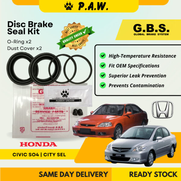 GBS Disc Brake Seal Kit For HONDA CIVIC SO4,CITY SEL (Front) (Half Set)