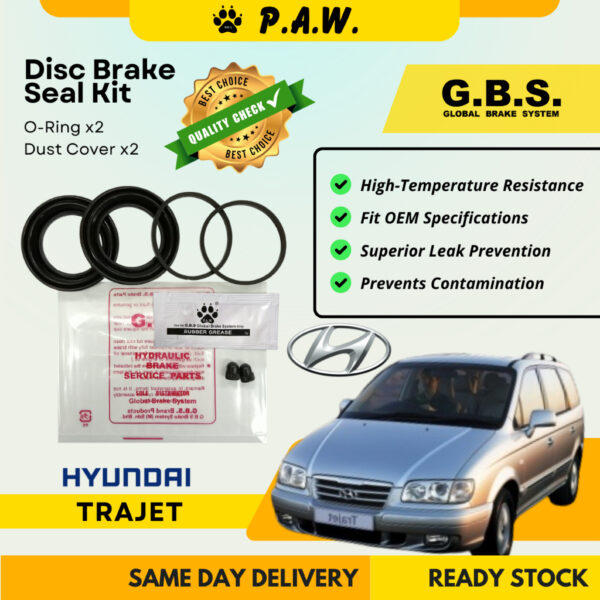 GBS Disc Brake Seal Kit For HYUNDAI TRAJET (Front) (Half Set)