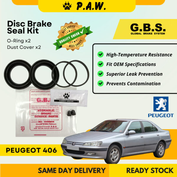 GBS Disc Brake Seal Kit For PEUGEOT 406 (Front) (Half Set)