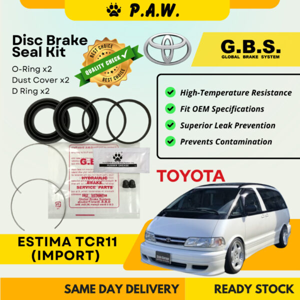 GBS Disc Brake Seal Kit For TOYOTA ESTIMA TCR11 (IMP) (Front) (Half Set)