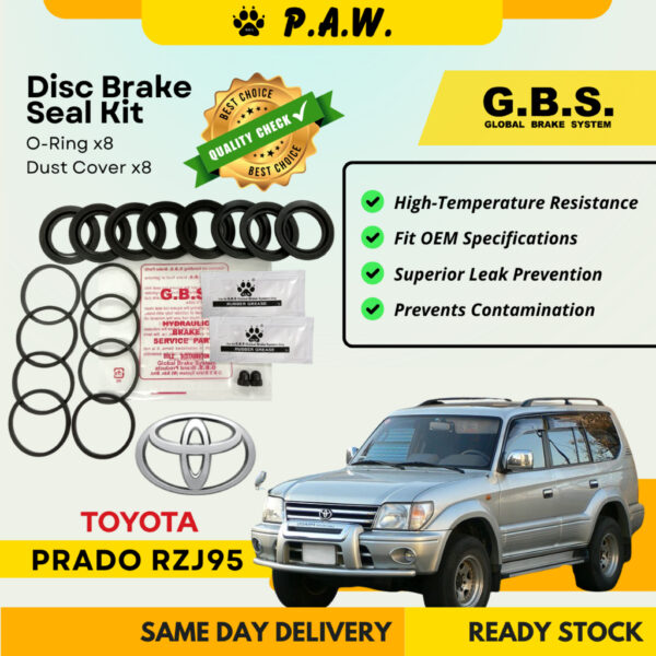 GBS Disc Brake Seal Kit For TOYOTA PRADO RZJ95 (Front) (Half Set)