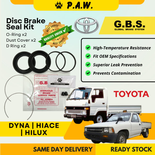 GBS Disc Brake Seal Kit For TOYOTA DYNA LH80 YH80 (Front) (Half Set)