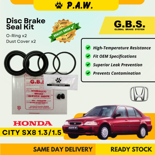 GBS Disc Brake Seal Kit For HONDA CITY SX8 1.3 1.5 (Front) (Half Set)