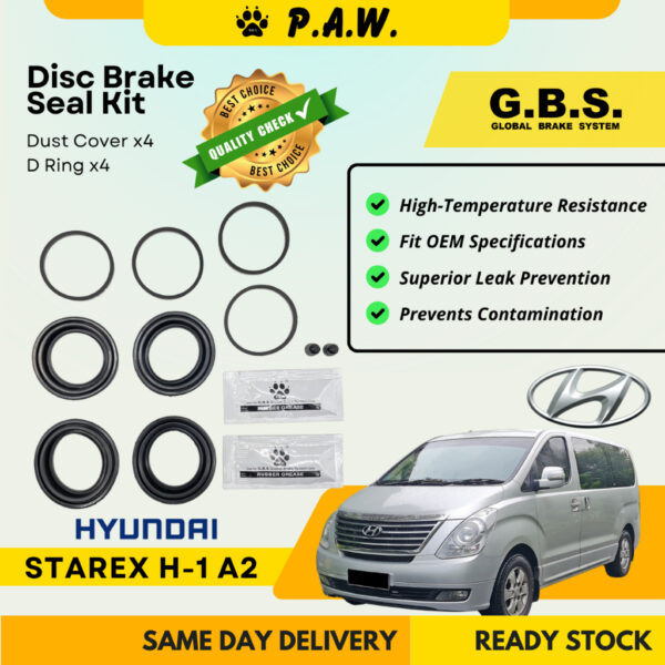 GBS Disc Brake Seal Kit For HYUNDAI STAREX H-1 A2 (Front) (Half Set)