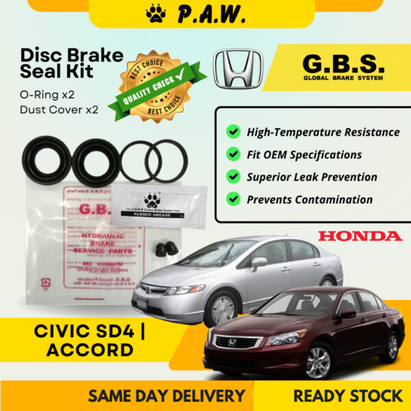GBS Disc Brake Seal Kit For HONDA ACCORD,CIVIC SD4 (Rear) (Half Set)