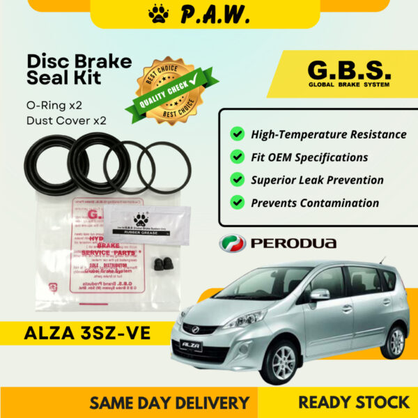 GBS Disc Brake Seal Kit For Perodua Alza 3SZ-VE 1.5 2009-2013 (Front) (Half Set)