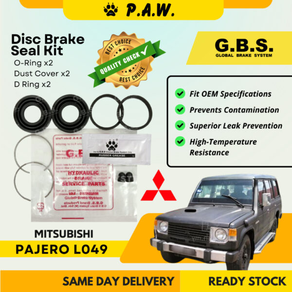 GBS Disc Brake Seal Kit For MITSUBISHI PAJERO L049 (Rear) (Half Set)