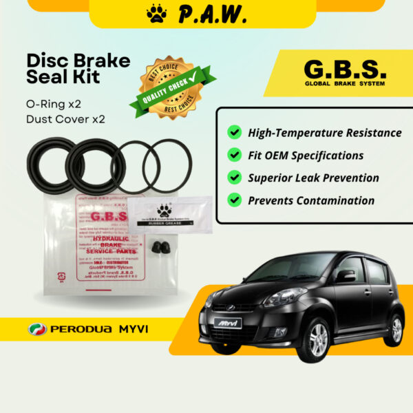 GBS Disc Brake Seal Kit For PERODUA MYVI (Front) (Half Set)