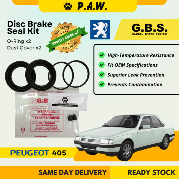 GBS Disc Brake Seal Kit For PEUGEOT PEUGEOT 405 (Front) (Half Set)