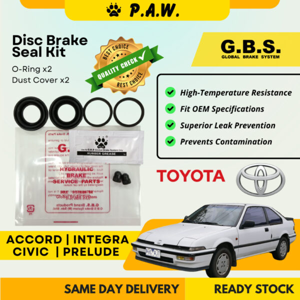 GBS Disc Brake Seal Kit For HONDA ACCORD CA3,PRELUDE SBO ,CIVIC SR4,SEO,VTI,INTEGRA (Rear)(Half Set)