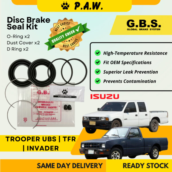 GBS Disc Brake Seal Kit For ISUZU TROOPER UBS,TFR,INVADER (Front) (Half Set)