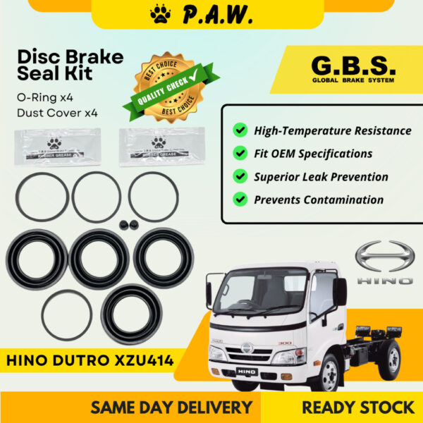 GBS Disc Brake Seal Kit For HINO DUTRO XZU414 (Rear) (Half Set)