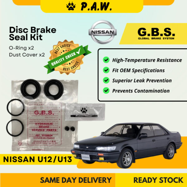 GBS Disc Brake Seal Kit For NISSAN U12 2.0,U13 (Rear) (Half Set)