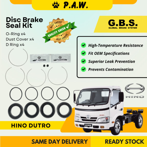 GBS Disc Brake Seal Kit For HINO DUTRO (Front) (Half Set)