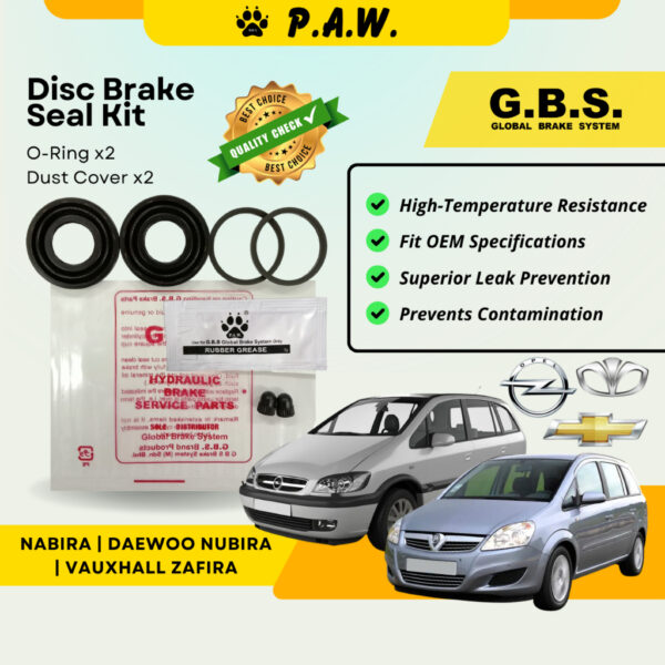 GBS Disc Brake Seal Kit For CHEVROLET NABIRA,DAEWOO NUBIRA,VAUXHALL ZAFIRA (Rear) (Half Set)