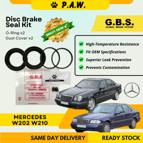 GBS Disc Brake Seal Kit For MERCEDES W202 W210 (Front) (Half Set)