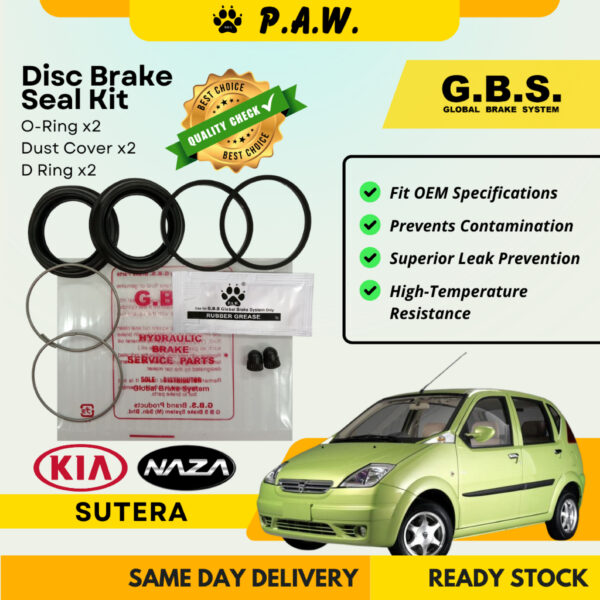 GBS Disc Brake Seal Kit For KIA NAZA SUTERA (Front) (Half Set)