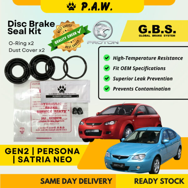 GBS Disc Brake Seal Kit For PROTON GEN2 PERSONA SATRIA NEO (Rear) (Half Set)